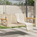 Vidaxl balancelle beige 109x62x40 cm r�sine tress�e chaise suspendue si�ge de balan�oire chaise suspendue ...