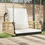 Vidaxl balancelle avec coussins 63x58x39 cm rsine tresse acier, chaise hamac, balanoire hamac 4009297 ...