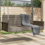 Vidaxl balancelle gris 119x56x48 cm r�sine tress�e chaise suspendue si�ge de balan�oire chaise suspendue ...