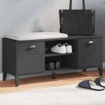 Vidaxl banc  chaussures armoire de rangement avec portes meuble detre avec compartiment salon industriel ...