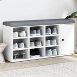 Vidaxl banc  chaussures banquette de rangement avec sige meuble  chaussures avec coussin moderne blanc ...