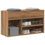 Vidaxl banc  chaussures chne artisanal 80x30x45 cm bois dingnierie banc banquette de couloir sige ...