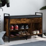 Vidaxl banc à chaussures banquette de rangement avec siège meuble à chaussures avec coussin moderne chêne ... Vidaxl banc à chaussures banquette de rangement avec siège meuble à chaussures avec coussin moderne chêne ...
