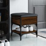 Vidaxl banc � chaussures banquette de rangement avec si�ge meuble � chaussures avec coussin moderne ch�ne ...