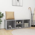 Banc  chaussures - vidaxl - 105x35x35 cm - gris bton - 4 compartiments - agglomr
