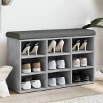 Vidaxl banc  chaussures, meuble de rangement avec coussin, banc de couloir avec tagre entre salon ...