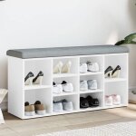Vidaxl banc  chaussures, meuble de rangement avec coussin, banc de couloir avec tagre entre salon ...