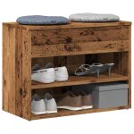 Vidaxl banc  chaussures vieux bois 60x30x45 cm bois dingnierie banc banquette de couloir sige de couloir ...
