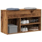 Vidaxl banc � chaussures vieux bois 80x30x45 cm bois ding�nierie banc banquette de couloir si�ge de couloir ...