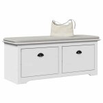 Vidaxl banc de couloir bodo blanc 114x40x45 cm banc si�ge de couloir banc de rangement banc dentr�e meuble ...