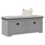 Vidaxl banc de couloir bodo gris 114x40x45 cm, banc, sige de couloir, banc de rangement, banc d'entre, ...