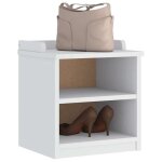 Vidaxl banc de couloir sandnes blanc 45x40x50 cm bois de pin massif, banc, banc d'entre, banc  chaussures, ...