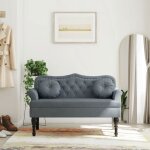 Vidaxl banc avec coussins canap avec accoudoir et dossier banquette avec pieds en bois sige de salon ...