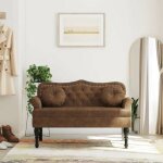 Vidaxl banc avec coussins canap� avec accoudoir et dossier banquette avec pieds en bois si�ge de salon ...