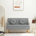 Vidaxl banc avec coussins canap� avec accoudoir et dossier banquette avec pieds en bois si�ge de salon ...