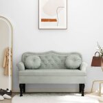 Vidaxl banc avec coussins canap avec accoudoir et dossier banquette avec pieds en bois sige de salon ...