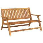 Vidaxl banc de d�tente marron bois dacacia massif mobilier de jardin moderne ensemble ext�rieur si�ges ...