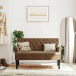Vidaxl banc avec dossier canap� avec accoudoir banquette avec pieds en bois si�ge de salon salle de s�jour ...