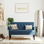 Vidaxl banc avec dossier canap� avec accoudoir banquette avec pieds en bois si�ge de salon salle de s�jour ...