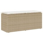 Vidaxl banc de jardin avec coussin beige 110x40x44 cm rsine tresse banc dextrieur banc de patio sige ...