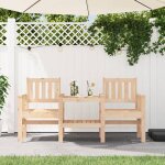 Vidaxl banc de jardin avec table 2 places sige avec accoudoirs et dossier meuble de terrasse patio scandinave ...