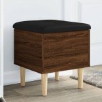 Vidaxl banc de rangement coffre avec couvercle banc � chaussures avec si�ge tabouret de salon moderne ...