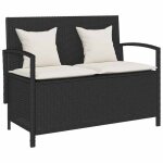 Vidaxl banc de rangement de jardin avec coussin noir r�sine tress�e banc de jardin banc de jardin banc ...