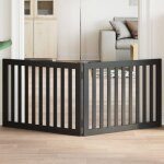 Vidaxl barri�re pour chien pliable 2 panneaux noir bois de peuplier barri�re pour animaux de compagnie ...