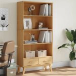 Vidaxl bibliothque  4 niveaux tagre  livres avec pieds armoire  livres avec tiroirs bureau salon ...