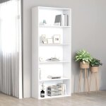 Bibliothque - vidaxl - 801026 - 5 tagres - bois d'ingnierie - blanc 80x30x189 cm
