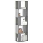 Vidaxl bibliothque 5 niveaux sonoma gris bois dingnierie tagre tagre  livres support de livre ...