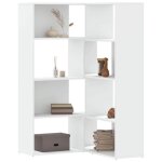 Vidaxl biblioth�que dangle � 4 niveaux blanc bois ding�nierie �tag�re � livres dangle vitrine dangle ...