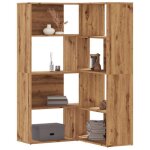 Vidaxl bibliothque dangle 4 niveaux chne artisanal bois ingnierie tagre  livres dangle vitrine ...