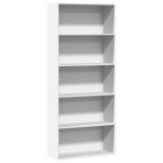 Vidaxl biblioth�que blanc 80x30x189 cm bois ding�nierie biblioth�que �tag�re � livres �tag�re armoire ...