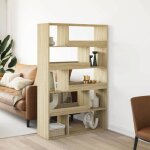 Vidaxl biblioth�que ch�ne sonoma 100x33x1565 cm bois ding�nierie �tag�re � livres �tag�re de rangement ...