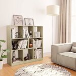 Vidaxl biblioth�que meuble de rangement avec compartiment armoire � livres salon salle de s�jour int�rieur ...
