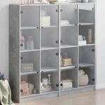 Vidaxl biblioth�que avec portes armoire � livres avec poign�es meuble avec compartiments de salon int�rieur ...