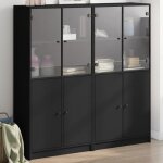 Vidaxl bibliothque avec portes, armoire  livres avec poignes, meuble avec compartiments de salon intrieur, ...
