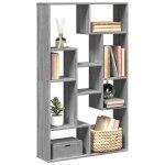 Vidaxl biblioth�que sonoma gris 72x20x1205 cm bois ding�nierie 858161