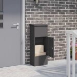 Vidaxl bo�te de d�p�t de colis noir 44. 5 x 29 x 110. 5 cm acier