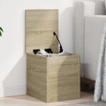 Vidaxl bo�te de rangement ch�ne sonoma 30x35x35 cm bois ding�nierie bo�te � couvertures coffre de rangement ...