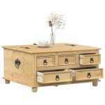 Vidaxl bo�te de rangement corona 90x78x45 cm bois de pin massif bo�te � couvertures coffre de rangement ...