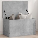 Vidaxl bote de rangement gris bton 60x35x35 cm bois d'ingnierie, bote  couvertures, coffre de rangement, ...