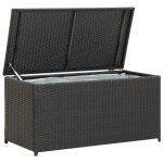 Coffre de rangement - vidaxl - 100x50x50 cm - rsine tresse - noir - rsistant aux intempries
