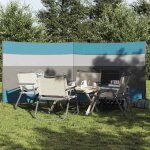 Vidaxl brise - vent de camping bleu 340x130 cm imperm�able brise - vent de plage brise - vent de camping ...