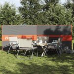 Vidaxl brise - vent de camping gris et orange 344x120 cm imperm�able brise - vent de plage brise - vent ...