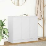 Vidaxl buffet blanc 85x34x76 cm bois d?ing�nierie meuble de rangement meuble de rangement de cuisine ...