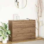 Vidaxl buffet ch�ne artisanal 100x35x76 cm bois ding�nierie armoire de rangement meuble dentr�e meuble ...