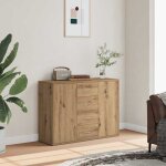 Vidaxl buffet ch�ne artisanal 88x30x64 cm bois ding�nierie meuble de rangement meuble de rangement de ...
