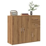 Vidaxl buffet chne artisanal 91x29, 5x75 cm bois d'ingnierie, armoire, placard, buffet haut, armoire ...